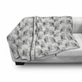 thumbnail image 2 of Owl Lover Soft Flannel Fleece Throw Blanket, Repeating Pattern of Monochrome Sketch of Bird on Branch Print, Cozy Plush for Indoor and Outdoor Use, 70" x 90", Charcoal Grey and White, by Ambesonne, 2 of 5