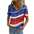 thumbnail image 2 of AHMOMEI Independence Day Button Down Shirts Women Short Sleeve Womens Blouse with Pocket, 2 of 4