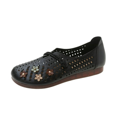 

Slip On Sneakers for Women Flexible PU Walking Shoes with Breathable Cut out Upper Women s Footwear Size 35-41 Black 39