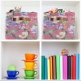 thumbnail image 6 of FREEAMG Watercolor Flowers Foldable Canvas Storage Bin, Sturdy Fabric Storage Basket with Handles, Storage Cube Box for Organizing Shelf Nursery Toy Closet 2PCS, 6 of 7