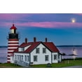 thumbnail image 2 of Haney, Chuck 18x13 White Modern Wood Framed Museum Art Print Titled - West Quoddy Head Lighthouse is the easternmost point in USA near Lubec-Maine-USA, 2 of 4