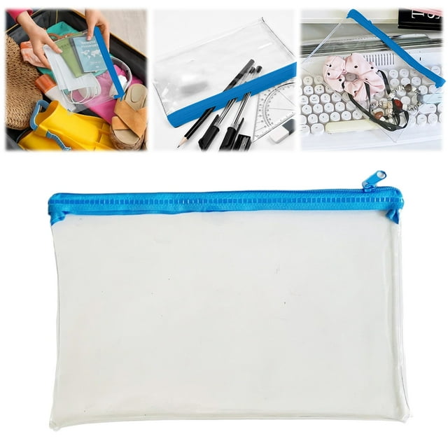 Trousse Transparente avec Fermeture Éclair PVC Transparent pour Examens Scolaires Maison et Voyage