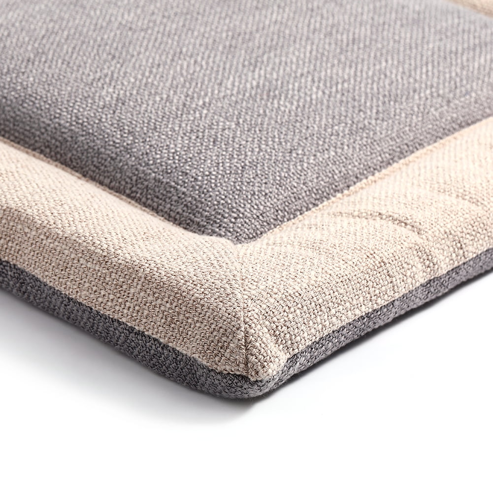 Triani Outdoor Chair Cushions (Set of 2) 16x16 Inches Patio Seat Cushions Gray Cotton Linen Square Chair Pads for Patio Furniture Garden Home Office
