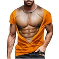 thumbnail image 1 of RKSTN Chemises pour Hommes Manches Courtes Mode Imprimé Musculaire Mode Mise en Forme Col Rond T-Shirt à Manches Courtes Chemises Hawaïennes pour Hommes, 1 of 5