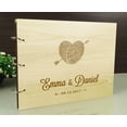 thumbnail image 4 of Personalized Handmade Rustic Wedding Wooden Guest Book Custom Name Engraved Advice Book, 4 of 6