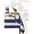 thumbnail image 2 of Anchor Purple Table Cloth, Modern Navy Blue White Striped Nautical Waterproof Tablecloth for Rectangle Tables, Reusable Washable Fabric Table Cover for Restaurant Kitchen Dining Tables 52"x70", 2 of 6