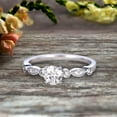 thumbnail image 4 of 1.25 Carat Art Deco Style Round Moissanite Diamond Ring on 10k White Gold Vintage Style, 4 of 5