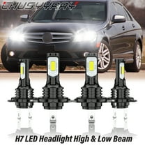 For Mercedes-Benz C250 C300 C350 - 4Pcs LED Headlight High Low Beam Bulbs Upgrade Kit 6000K White