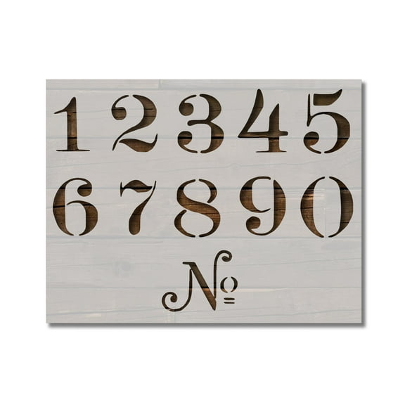 2 Inch Tall Old Typeface Type Numbers Stencil Template Reusable 8.5 x 11 for Painting on Walls, Wood, Etc. By Stencilville