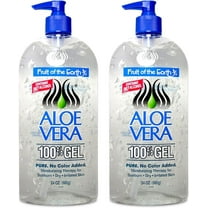 Fruit Of The Earth   Aloe Vera 100%  Gel  with Tocopheryl  Acetate, DMDM  Hydantoin,  Tetrasodium EDTA, Carbomer,   Aloe Vera Gel, Triethanolamine,   Diazolidinyl Urea, 24  oz  (2 pack)