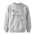 thumbnail image 5 of Maqroz Girls Sweatshirts Graphic Pullover Tops Ribbon Bow Print Fall Winter Warm Kids Casual Activewear Long Sleeve Crew Neck School Vacation Clothes Daily Streetwear Size 2-13 Years, 5 of 5