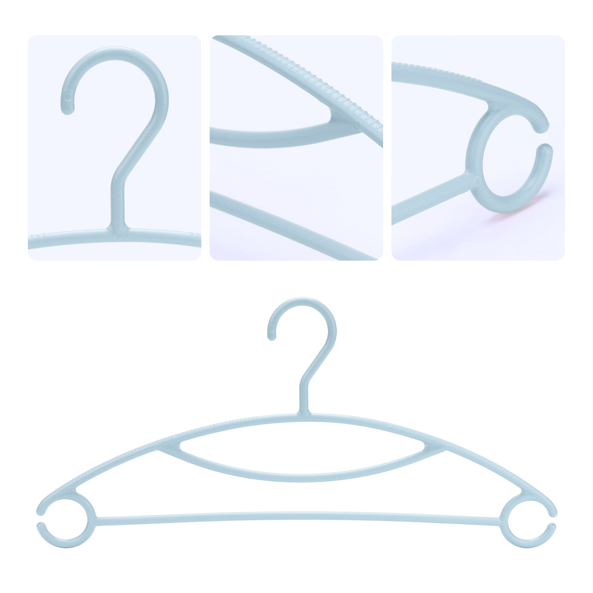 Unique Bargains Non-Slip Space Saving Clothes Hangers 10 Pack Blue