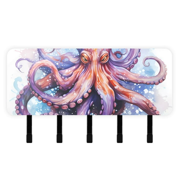 Octopus Beast Mail Holder Organizer Wall Mount with Shelf Key Holder Key Rack with 5 Key Hooks for Wall Decorative