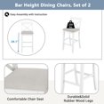 thumbnail image 4 of Bellemave 3 Piece Pub Table and Chair Set, Wood Bar Height Dining Set Kitchen Breakfast Nook with 2 Upholstered Chairs for Small Places, Rectangle Furniture (Gray+Beige), 4 of 8