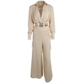 thumbnail image 1 of Mono elegante de manga larga para mujer, sexy, con cuello en V, informal, pantalones largos de pierna ancha Adepaton BST3003118-5, 1 of 6