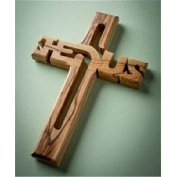 Earthwood 156165 Croix Murale Petit Jésus en Bois d'Olivier de 6 Po