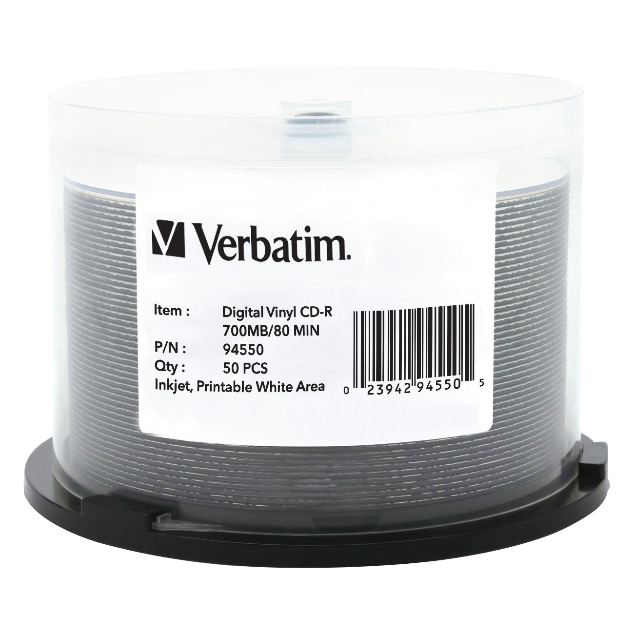 VERBATIM CD-R DIG VINYL 50pk 80MIN/52X SPIN-WHT - image 2 of 2