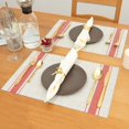 thumbnail image 3 of Set of 6 Placemats, Table Mats Indoor Placemats Washable PVC Non-Slip Heatproof Woven Placemats for Dining Table Fabric Place Mat, 3 of 7