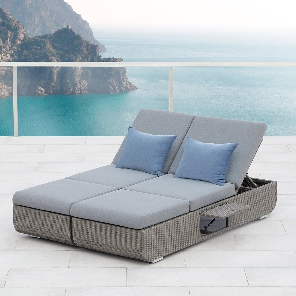 Ove Decors Nadia Double Gray Outdoor Chaise Lounge Chair Com