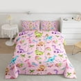 thumbnail image 2 of Manfei Colorful Cute Dinosaur Full Size Comforter Sets,Jungle Animal Bedding Comforter Set,Hawaii Coconut Monstera Bedding Sets For Teens,Super Cozy Room Decor Reversible,3 Pieces, 2 of 8