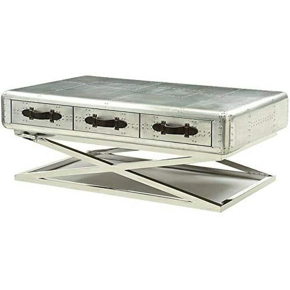 Accent Storage Coffee Table in Aluminum