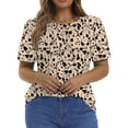 thumbnail image 5 of Fantaslook Blouses for Women Pleated Short Sleeve Tunic Tops Dressy Casual Summer Shirts, 5 of 9