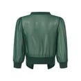thumbnail image 3 of Alvivi Womens 3/4 Puff Sleeve Chiffon Cardigan See-Through Capes Shrug Bolero for Evening Dress Dark Green 3XL, 3 of 7