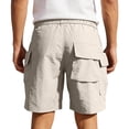 thumbnail image 5 of Men's Casual Sports Shorts with Elastic Waistband Zipper Pocket Joggers Sweatpants, Straight Leg Lightweight Quick Dry Breathable, for Gym Workout Running Daily Wear | AKLJWH,Beige 4XL, 5 of 9
