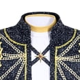 thumbnail image 4 of Girls Pop Idol Stage Costume 3-Piece Set, Kids Sparkly Jacket Inner Top and Shorts for Dance Performance Halloween Party Dress Up, 160 (12-13Year), 4 of 8
