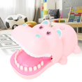 thumbnail image 2 of Juguete portátil de hipopótamo con dientes para morder, juego de mesa para niños, color rosa, 2 of 10