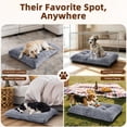 thumbnail image 3 of Sasttie Large Dog Bed, Soft Rose Velvet Washable Crate Pad for Medium and Large Dogs, Non-Slip Bottom, Suitable Kennel Cage and Cat Bed Mat, 35 x 23 in, Gray, 3 of 7