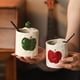 thumbnail image 2 of Ceramic Cup, 3.5 in Tall with Hand-Painted Designs, Prevents Table Scratches for Home or Office Use, 2 of 7