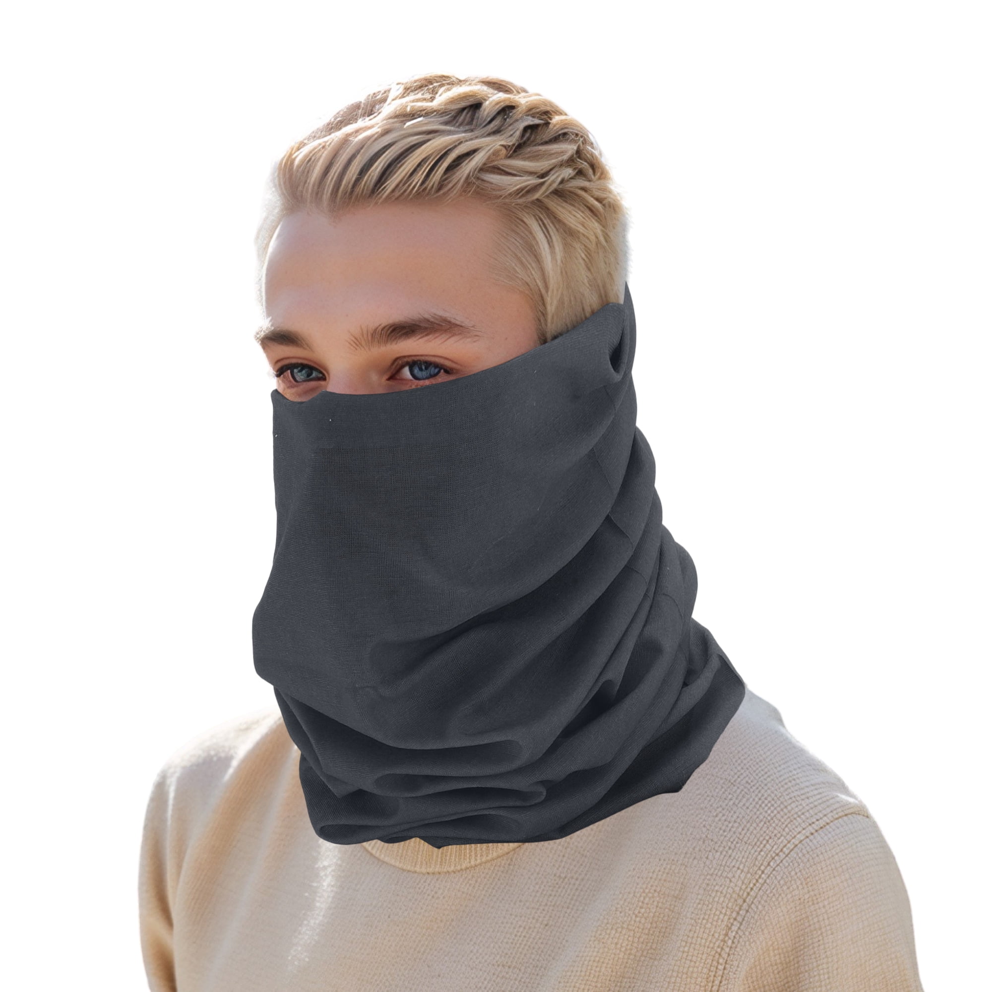 Unique Bargains Multi-function Face Scarf Mask 1 Pc Deep Gray