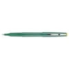 Razor Point Fine Line Porous Point Pen, Stick, Extra-Fine 0.3 Mm, Green Ink, Green Barrel, Dozen