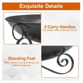thumbnail image 5 of 24" Outdoor Bowl, Heavy-Duty Wood Burning Firepit with Handles & Elevated Stand, Heat-Resistant Finish, Portable for Picnic BBQ Camping, 5 of 9