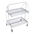 thumbnail image 6 of Rolling Cart, 2-tier Rolling Cart with Wheels, Collapsible Rolling Storage Cart, 6 of 21