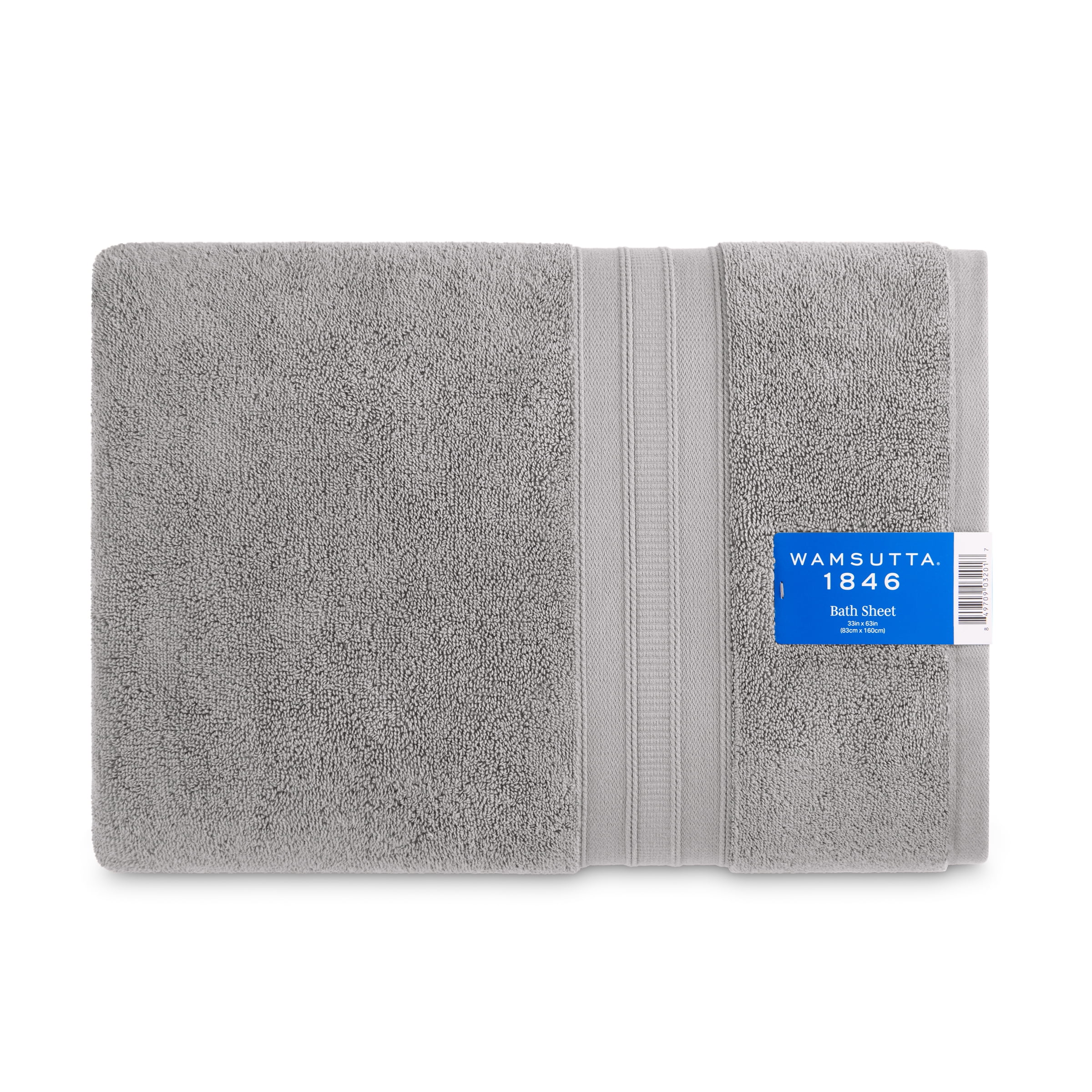Wamsutta 1846 Luxury Solid Bath Sheet 2 Piece Set, Grey