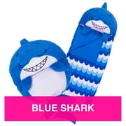 Happy Nappers: Pillow & Sleepy Sack: Medium - Blue Shark - 54 x 20, 2-In-1: Plush Animal Opens Into Sleeping Bag, Soft Play & Nap Character, Kids 3+