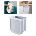 thumbnail image 4 of Cubo de basura montado en la pared Baoblaze Bote de basura colgante Rectangular Pequeño para armario de cocina Oficina Gris Grande, 4 of 8