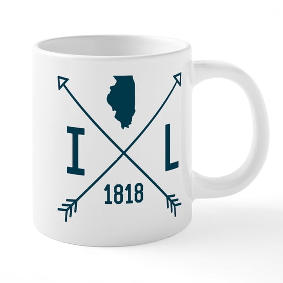 CafePress - Illinois Arrows - 20 Oz White Ceramic Mega Mug