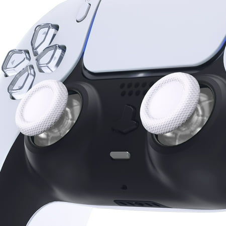 eXtremeRate White & Clear Dual-Color Replacement Thumbsticks Analog Stick Joystick for PS5 BDM-010/020/030/040