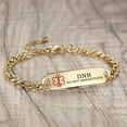 thumbnail image 3 of Medical Alert Bracelet for Women Adjustable Personalized Free Engrave DNR Do Not Resuscitate Stainless Steel Medical ID Bracelets 6.5-8 Inch(Gold), 3 of 3