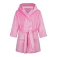 thumbnail image 3 of LYMAYTER Hooded Bathrobes for 2-12Y Toddler Girls Loose Solid Robe Soft Warm Kimono Robe With Belt Flannel Bathrobe, 3 of 10