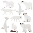thumbnail image 1 of Polar Animal Figures Arctic Animal Statue for Decoration 9Pcs Pack, 1 of 5