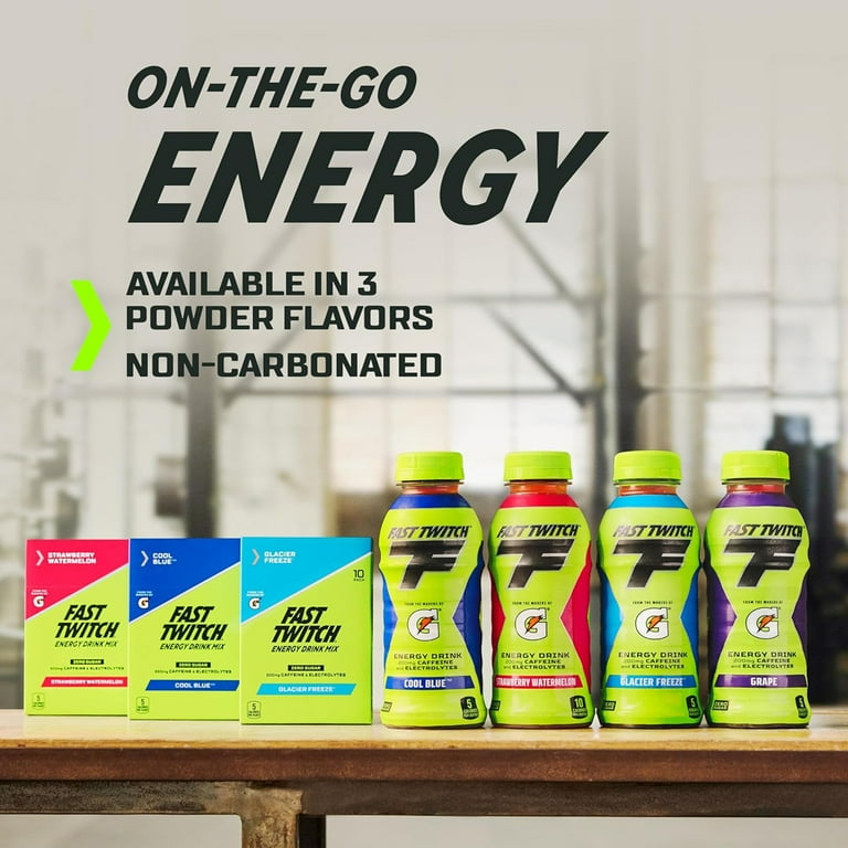 Fast Twitch by Gatorade Cool Blue Flavored Energy Powder Drink Mix
