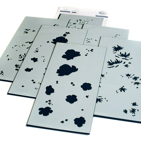 UPC: 0736952871718 | Pinkfresh Studio Stencils 4 X9  6/Pkg-Anemone Magic Layering