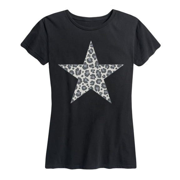 Instant Message - Grey Leopard Star - Women's Short Sleeve Graphic T-Shirt