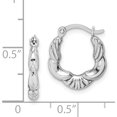 thumbnail image 4 of Sterling Silver Rhodium Plated Hollow Scalloped Hoop Earrings (13 X 13) Made In Indonesia qe8378, 4 of 5