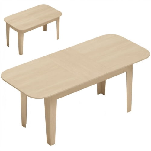 55.1"-70.9" Expandable Dining Table for 4-8, Modern Farmhouse Oval Kitchen Table, Oak (Only 1pcs Kitchen Table)