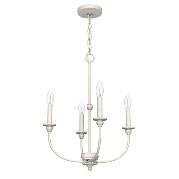 Hunter Fans 18" Southcrest Ceiling Light Distressed White Finish - 4 Bulb Mini Chandelier for Indoor Spaces